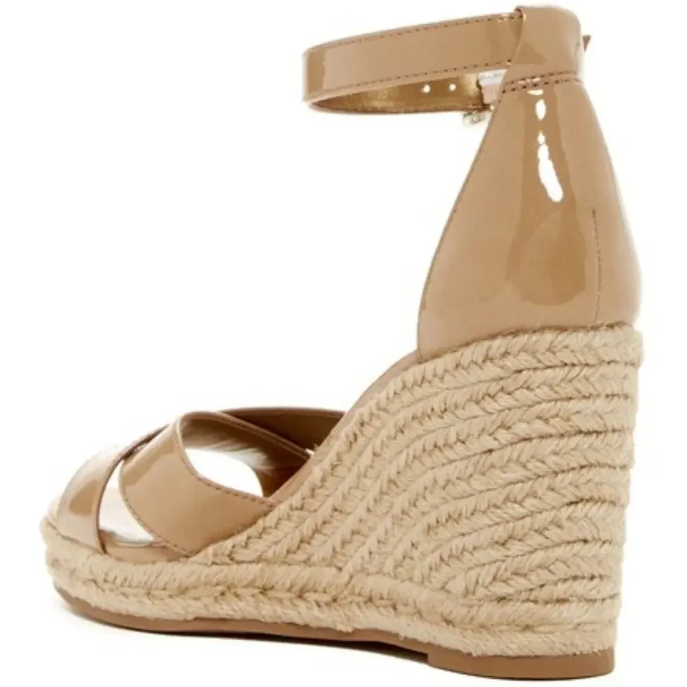 Sam Edelman Brenda Wedge Tan Sandal 10.5